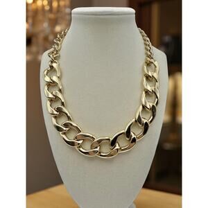 Talbots Chunky Heavy Gold Tone Curb Link Necklace